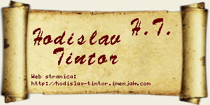 Hodislav Tintor vizit kartica